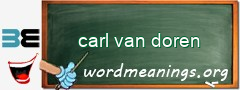 WordMeaning blackboard for carl van doren